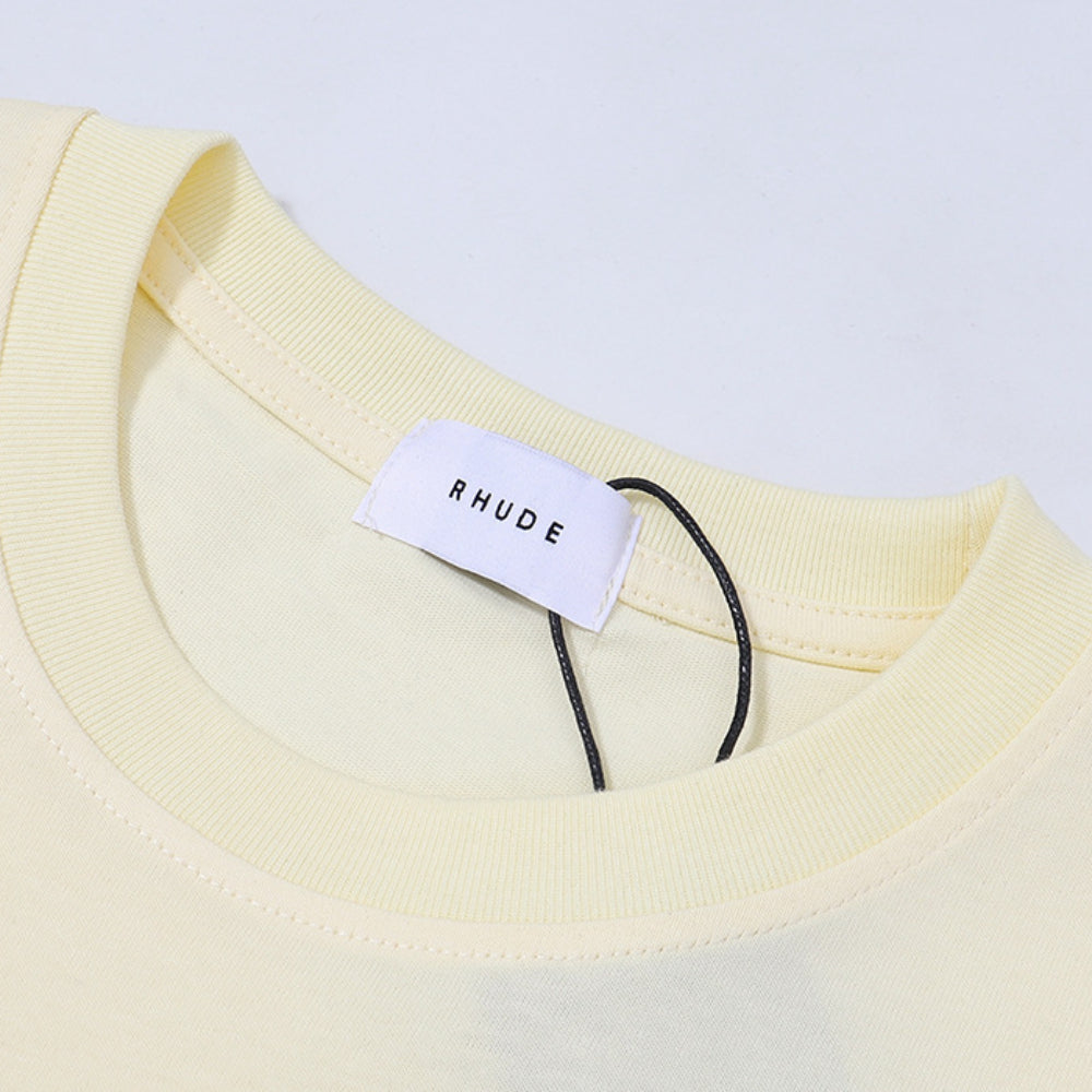 Rhude T-shirt Flag Floral Print Short Sleeve T-shirt